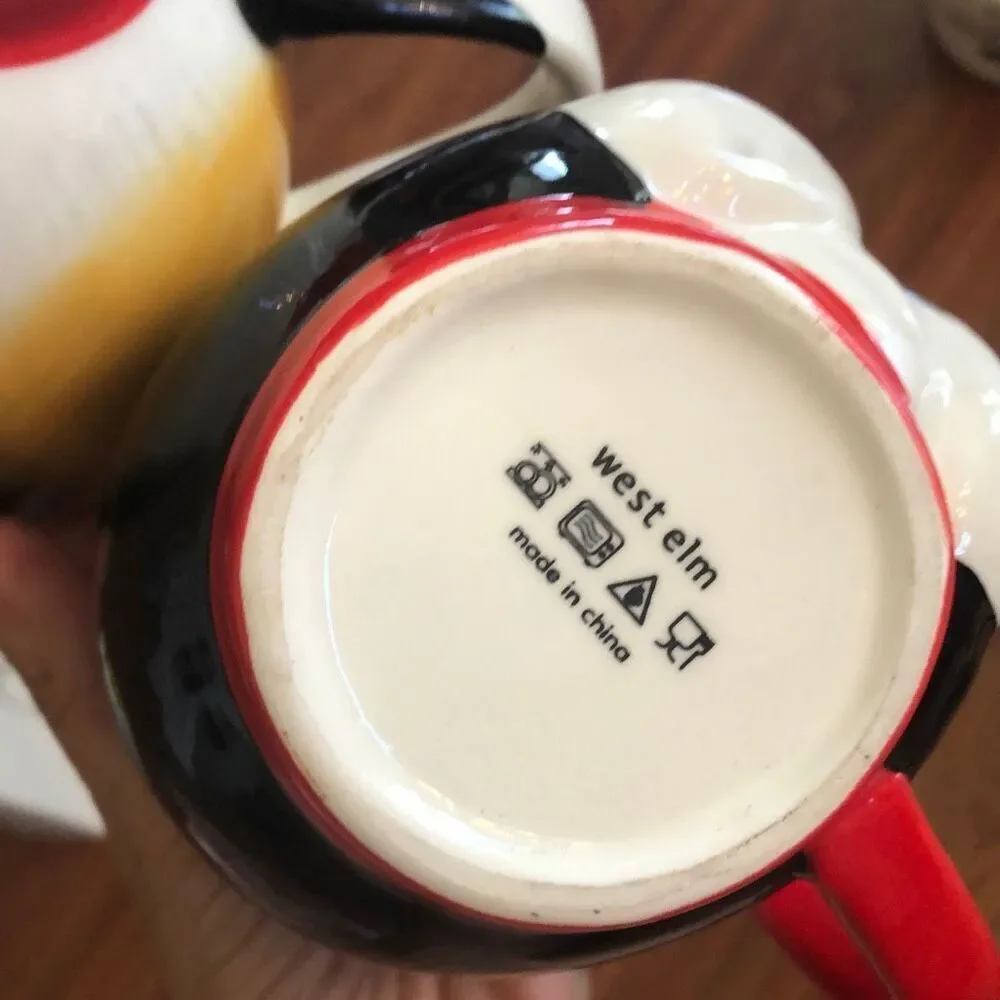 Cat and dog west elm mug set